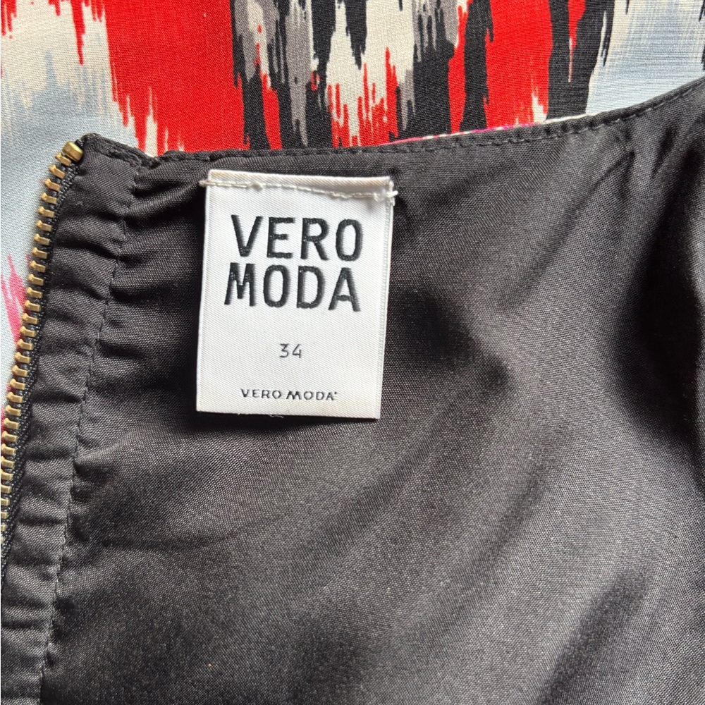 Vero Moda Red, Black, Pink, White Sheath Mini Dress Sleeveless Crew Neck Size 34 - Picture 12 of 13